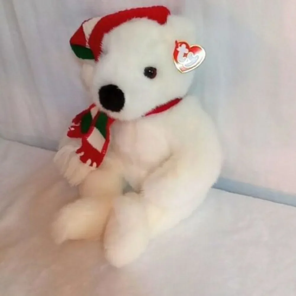 TY Large Beanie Buddy Holiday Christmas Polar Bear Style 5700 Plush 14